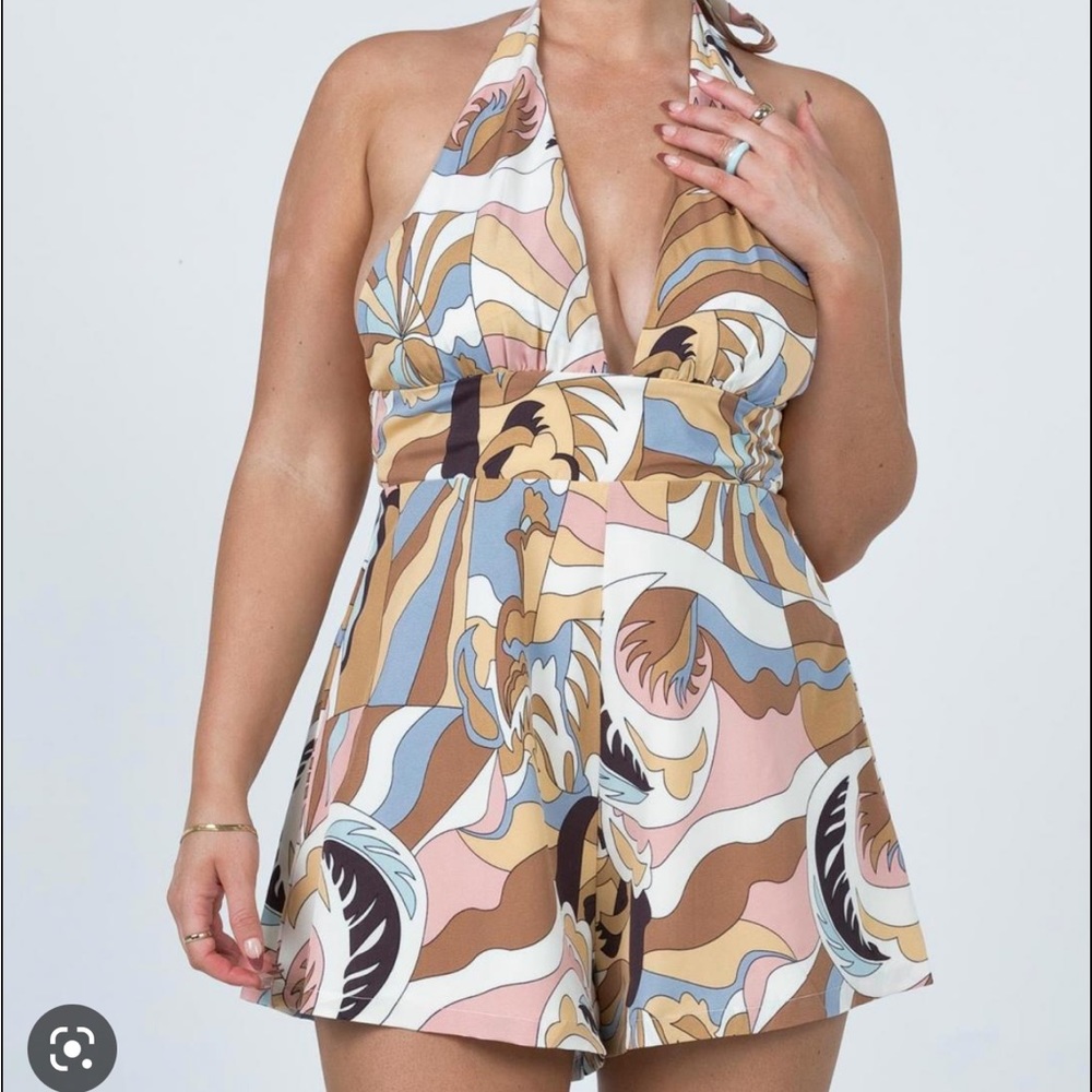 Princess Polly romper, pastel pattern, size US 12, NWT